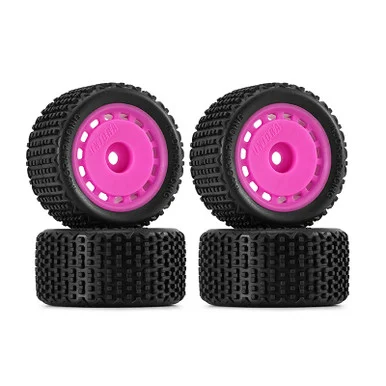 INJORA MBT02-MA Magenta Pre-mounted Pin Buggy Tires & Wheels for 1/28 Losi Micro-T
