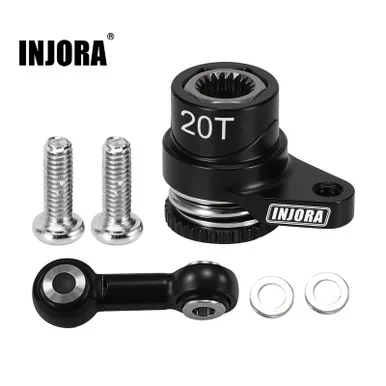INJORA GROM-10BK Aluminum Servo Saver Set for for Arrma Mojave Typhon Granite Grom Losi Nascar (20T)