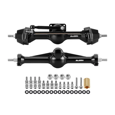 INJORA SCX30-25BKFR +3mm Front & Rear Planet Axles with Brass Steering Knuckles for 1/30 SCX30