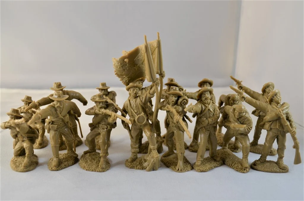 American Civil War Confederate Firing Line Infantry 1/32 (54 mm) Scale Model Plastic Figures - TSSD