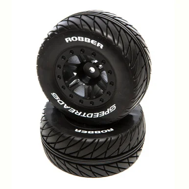 Duratrax DTXC2929 SpeedTreads Robber SC Front Rear Black Mounted: Traxxas Slash/Rustler, ECX 4X4