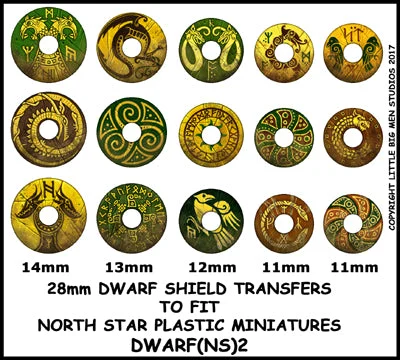 Oathmark Dwarf Shield Transfers #2, 28 mm Scale - LBMS