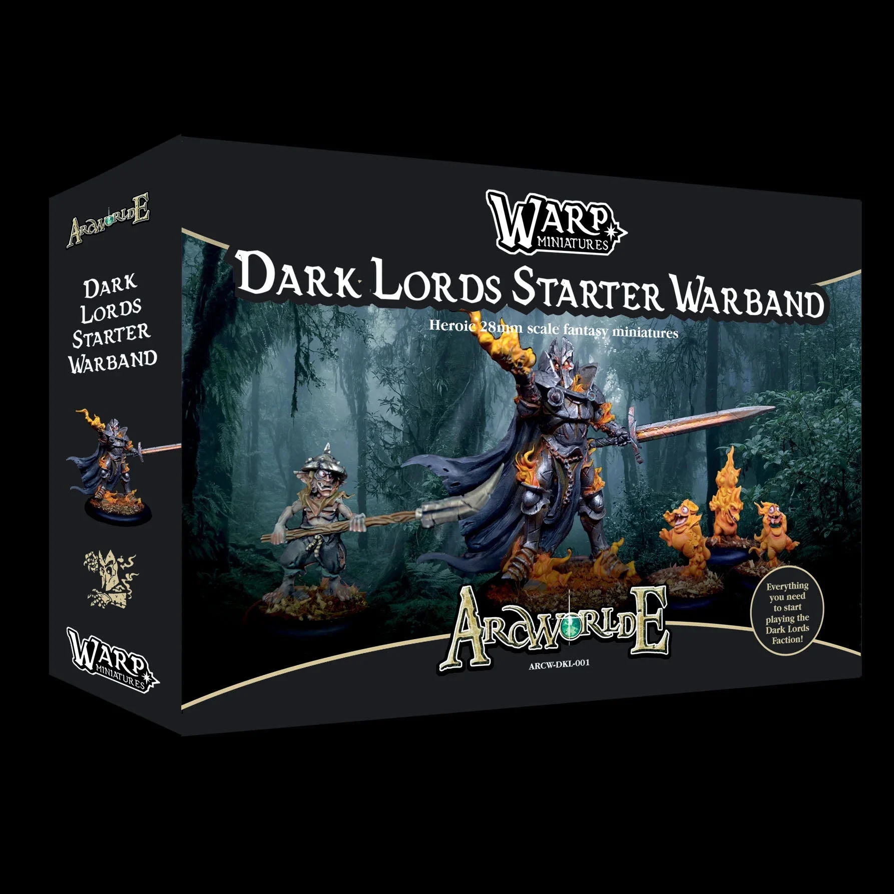 ArcWorlde Dark Lord Starter Warband, 28 mm Scale Model Metal Figures - Warp Miniatures