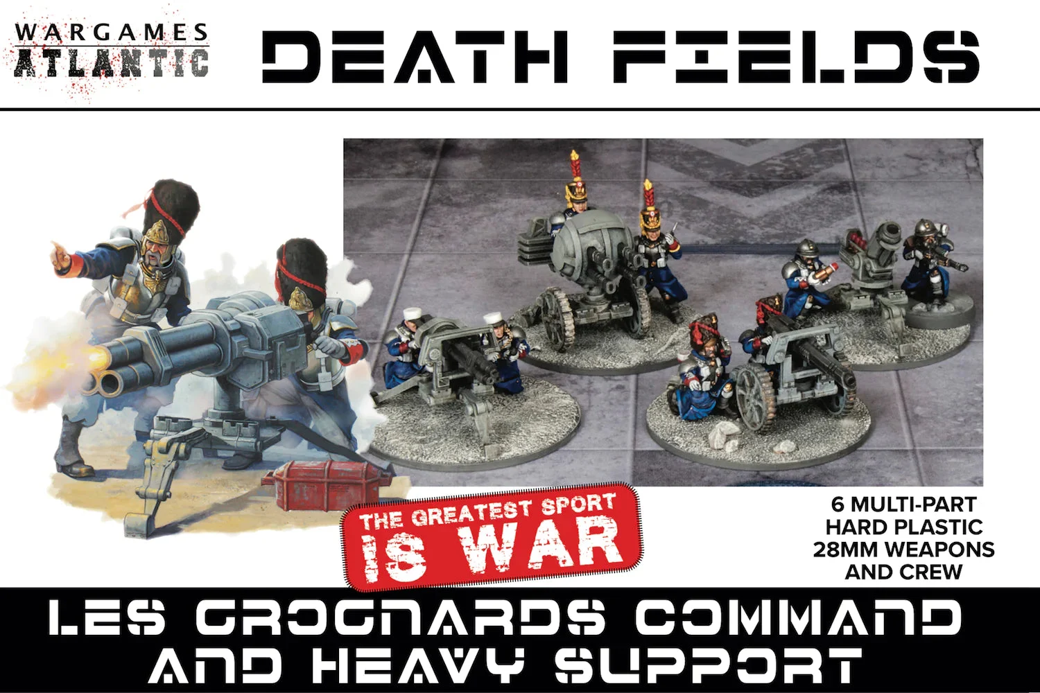 Les Grognards Command Heavy Support, 28 mm Scale Model Plastic Figures - Wargames Atlantic