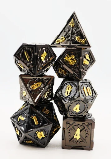 Foam Brain Games 4102 Crossed Swords: Demonic Sword - Metal RPG Dice Set
