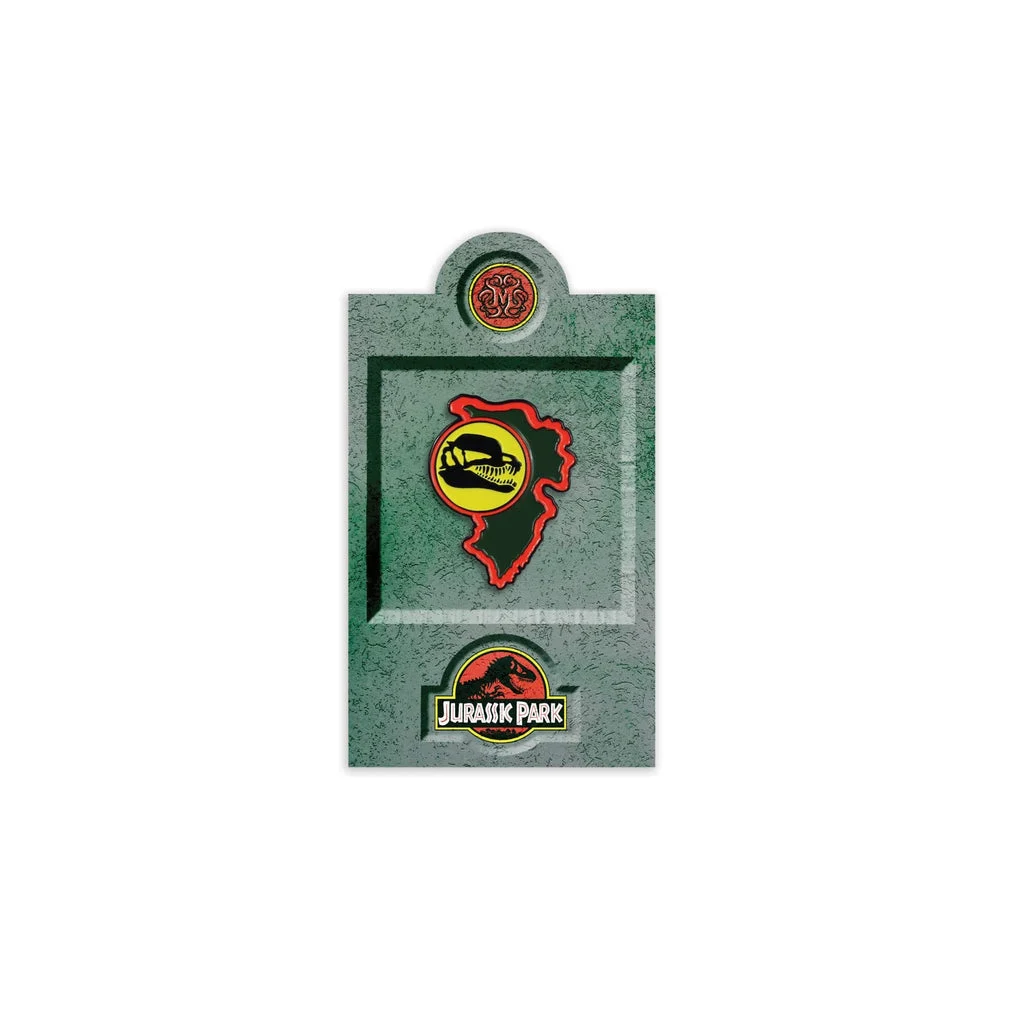 Jurassic Park – Dilophosaurus Paddock Sign Enamel Pin - Mondo