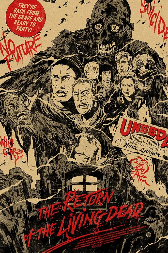 Return Of The Living Dead Screenprinted Poster - Johnny Dombrowski