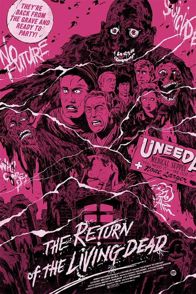 Return Of The Living Dead Variant Screenprinted Poster - Johnny Dombrowski