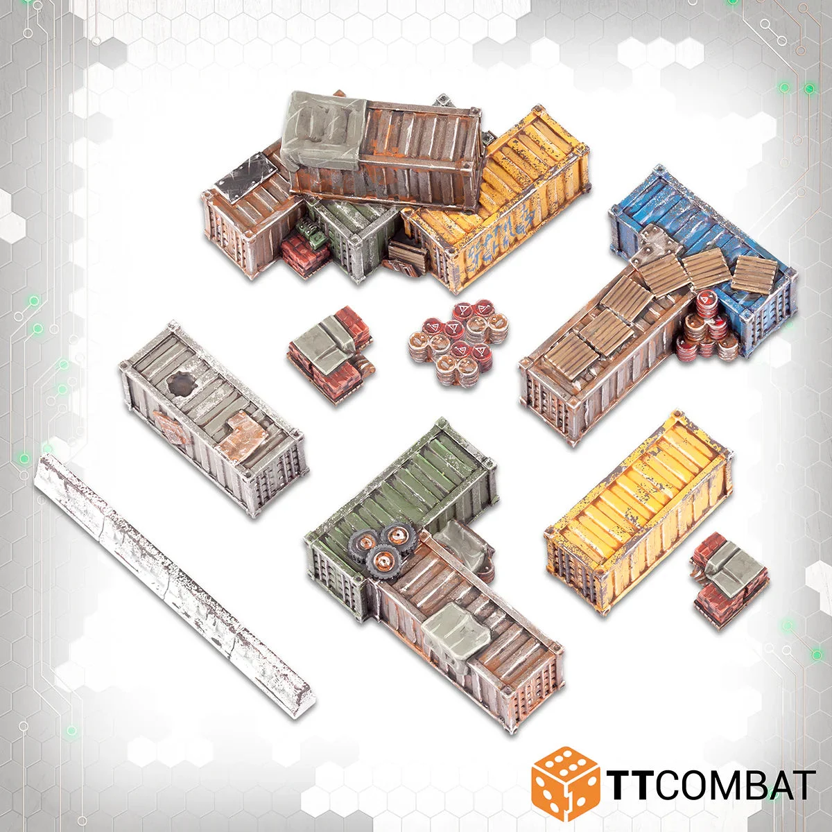 Dropzone Commander Shipping Containers 10mm Scale Model Accessories Kit - TTCombat