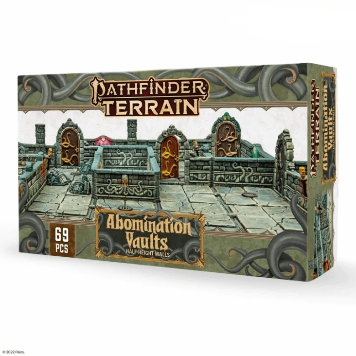 Dungeons & Lasers Pathfinder Terrain: Abomination Vaults (Half Height Walls) - Archon Studio
