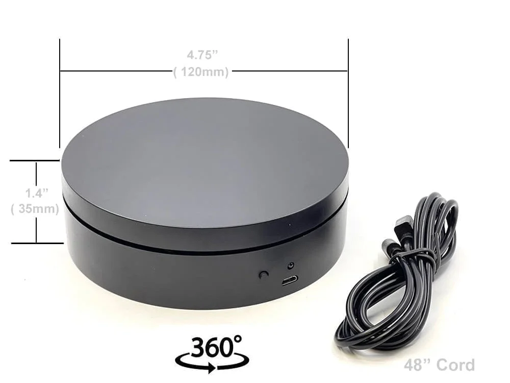 Mini Turntable Rotating Display Stand 4.75" with Black Base for 1/64 Scale Model Cars - Unbranded