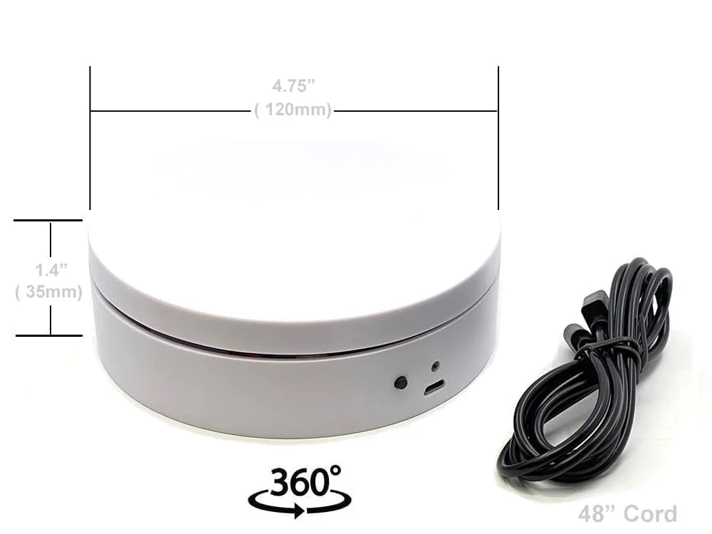 Mini Turntable Rotating Display Stand 4.75" with White Base for 1/64 Scale Model Cars - Unbranded