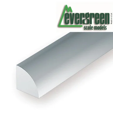 Evergreen Scale Models 247 Quarter Round .040 (5 Pieces)