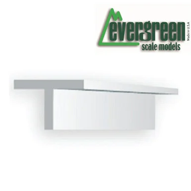 Evergreen Scale Models 764 T Channel White PolyStyrene .092 x 14 (4 Pieces)