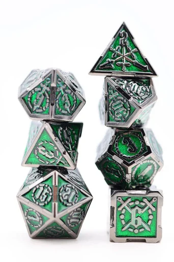 Foam Brain Games 4103 Crossed Swords: Enchanted Forest Sword - Metal RPG Dice Set