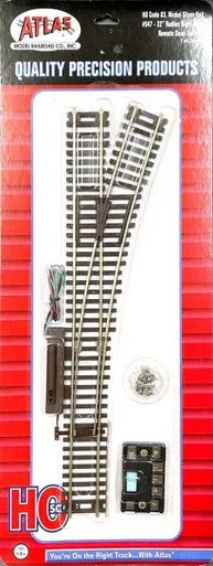 Atlas Model Railroad 547 HO Code 83 22" Radius Remote Switch Right
