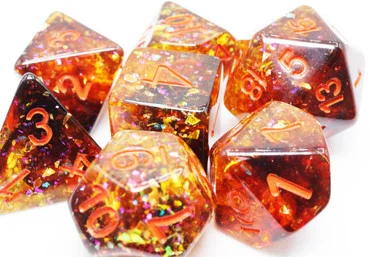 Foam Brain Games 2437 Pumpkin Light RPG Dice Set - FoamBrain