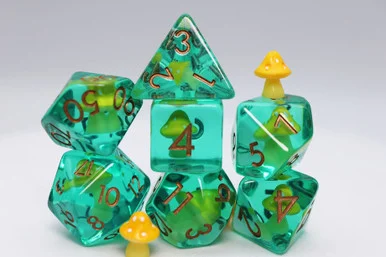 Foam Brain Games 2543 Yellow Mushroom Dice Set - FoamBrain