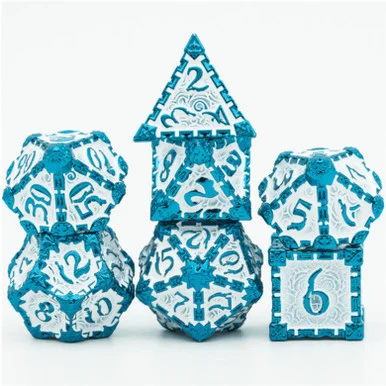 Foam Brain Games 4158 Dagger of Venom: Blue - Metal RPG Dice Set