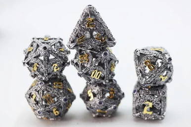 Foam Brain Games 4448 Trees of Virtue: Tree of Philomathy - Hollow Metal RPG Dice Set