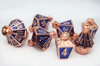 Foam Brain Games 4499 Moonlit Lantern: Coppered Pureflame - Metal RPG Dice Set