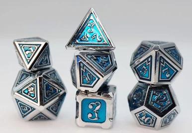 Foambrain Games 4511 Alchemist Metals Ice - Metal RPG Dice Set