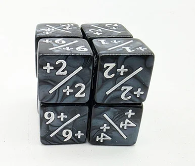 Foambrain Games 5153 +1/+1 Pearl Black Counters with White for Magic - Set of 8