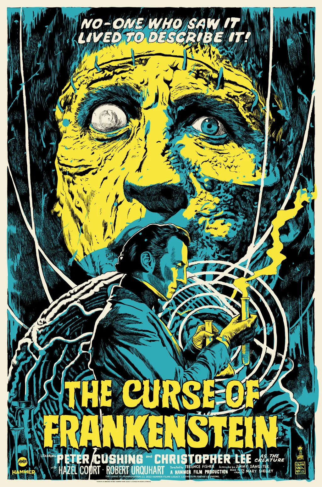 The Curse of Frankenstein Variant Poster - Francesco Francavilla
