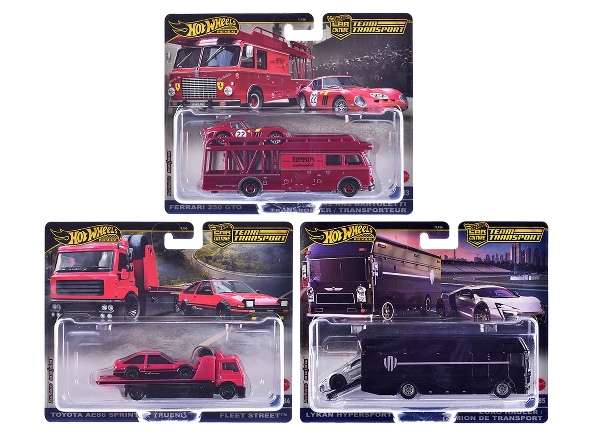 "Team Transport" 3 piece Set H 2025 "Car Culture" Series Diecast Model Cars by Hot Wheels - Hotwheels