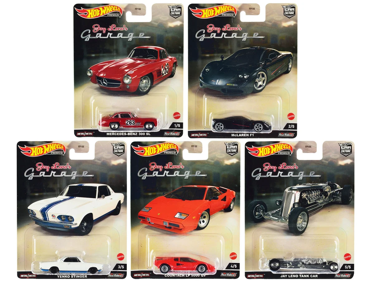 "Jay Leno's Garage" 5 piece Set "Car Culture" Series Diecast Model Cars by Hot Wheels - Hotwheels