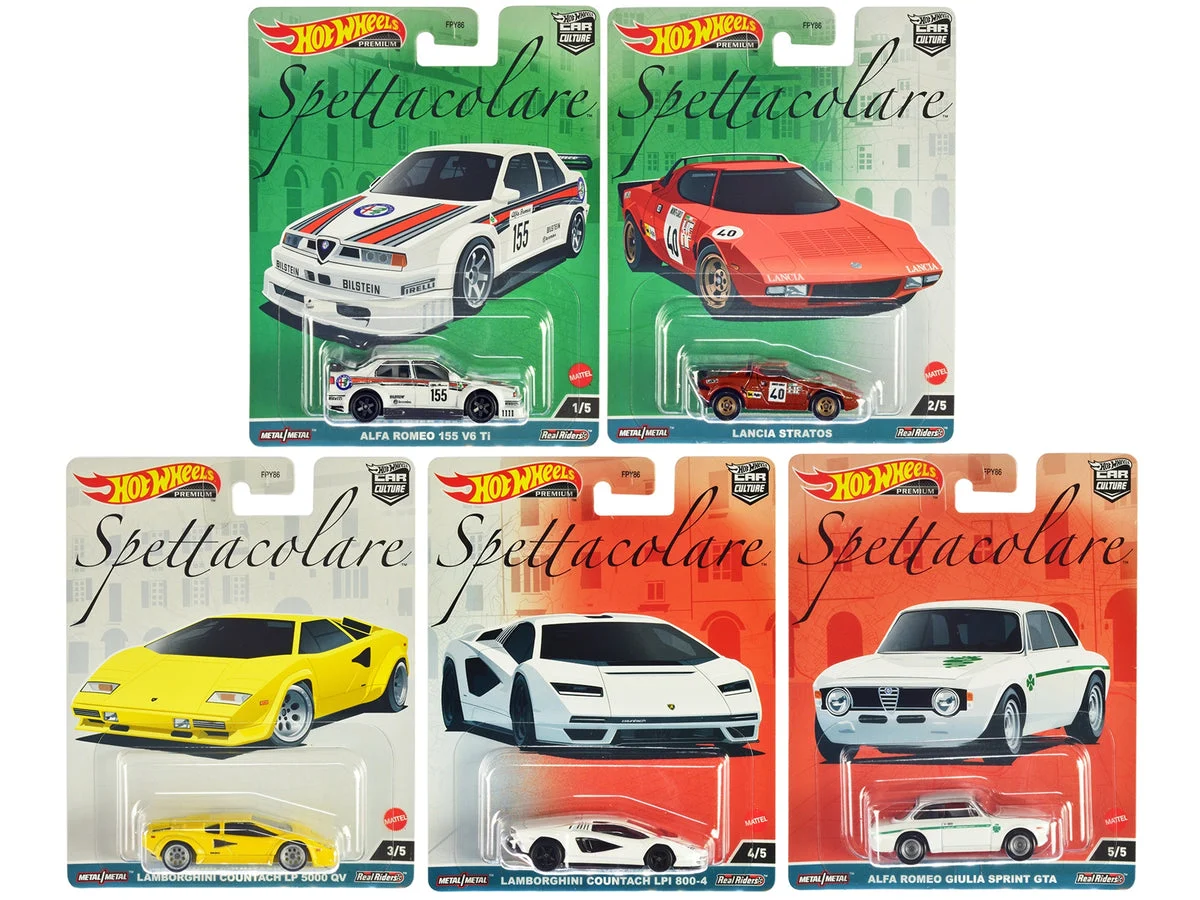 "Spettacolare" 5 piece Set "Car Culture" Series Diecast Model Cars by Hot Wheels - Hotwheels
