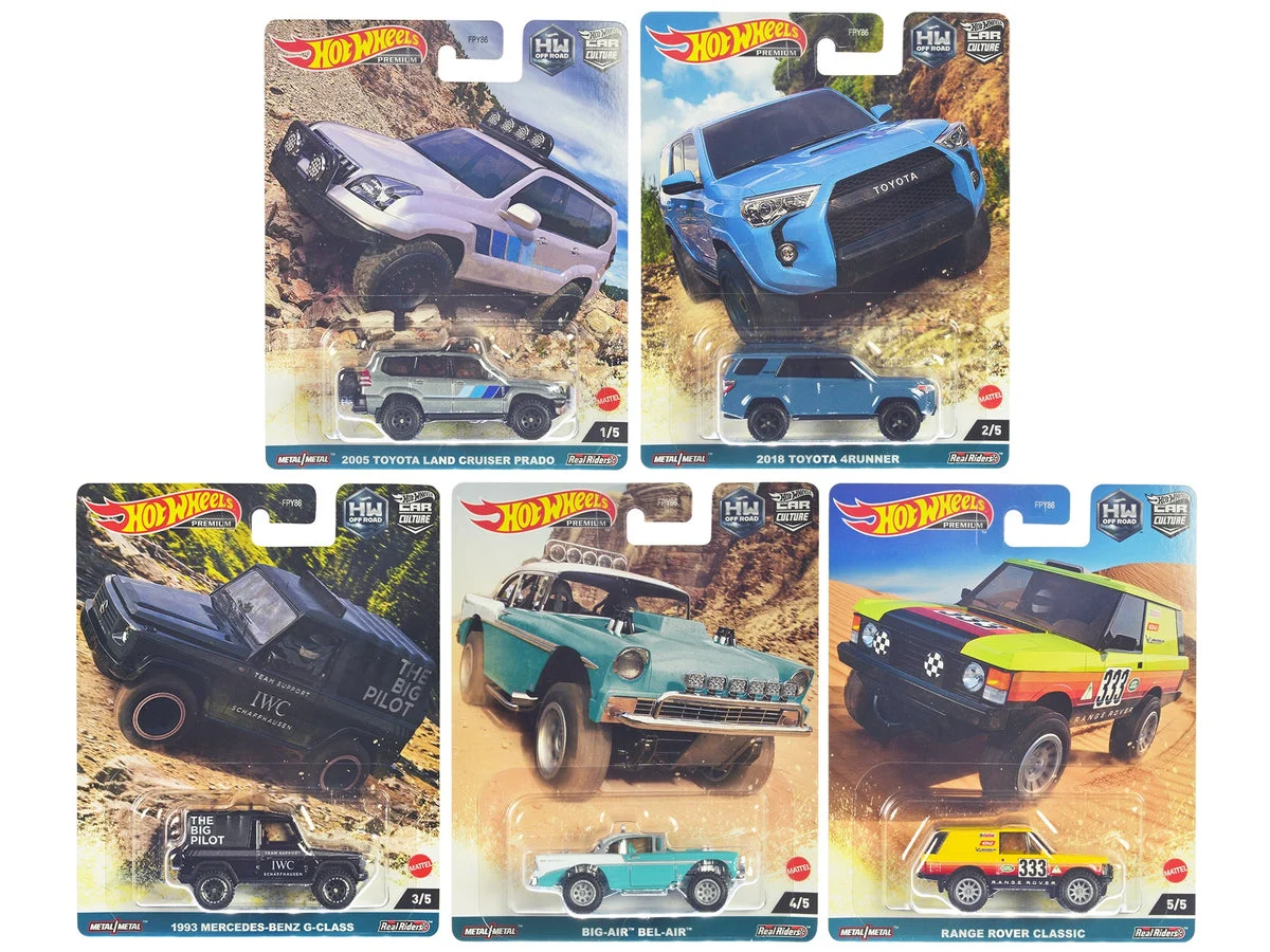 "HW Off Road" 5 piece Set "Car Culture" Series Diecast Model Cars by Hot Wheels - Hotwheels
