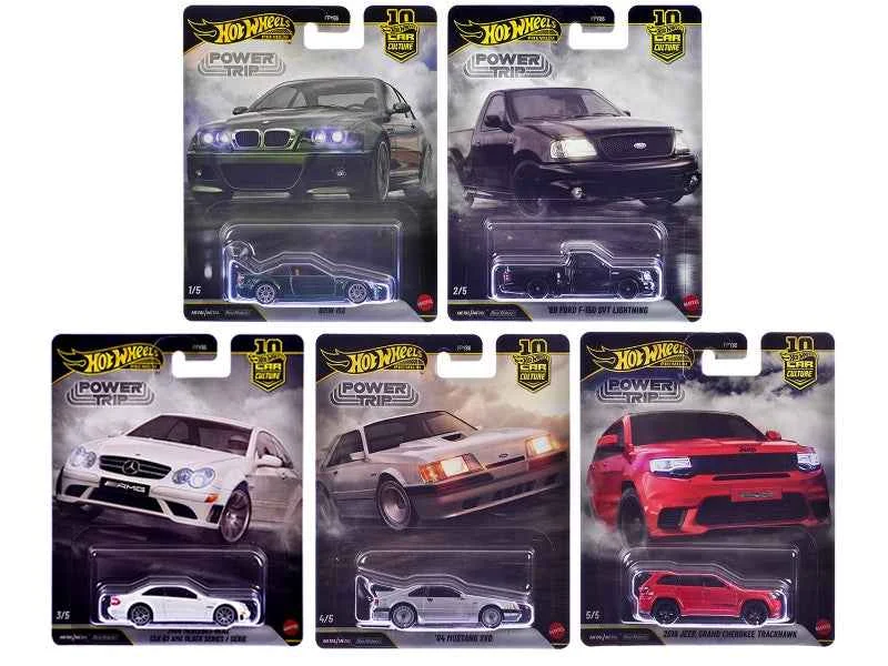 "Power Trip" 5 piece Set "Car Culture" 2026 Series R Diecast Model Cars by Hot Wheels - Hotwheels