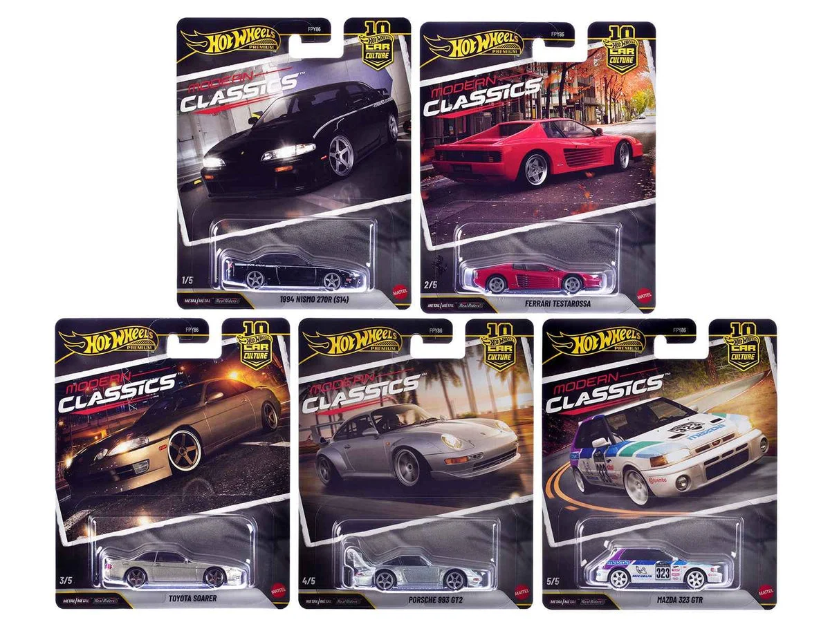 "Modern Classics" 5 piece Set "Car Culture 10th Anniversary" 2026 Series S Diecast Model Cars by Hot Wheels - Hotwheels