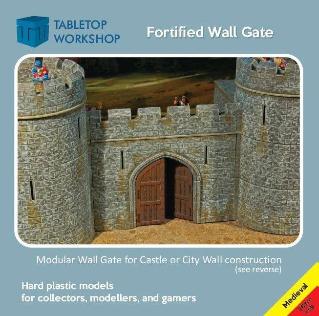 Fortified Wall Gate 28mm Scale Medieval Building - Tabletop Workshop