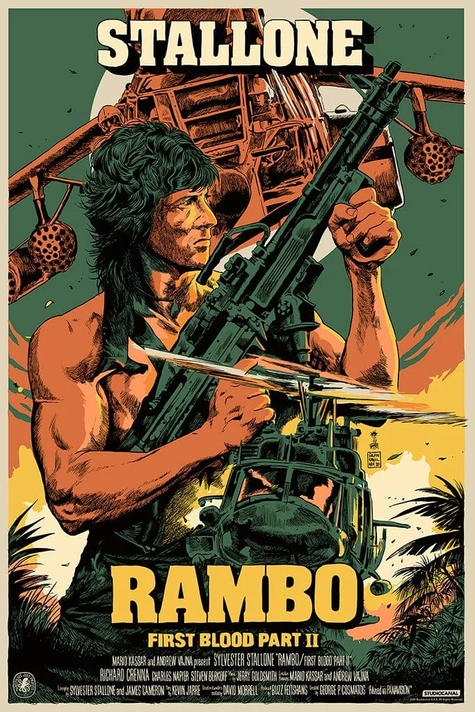 Nautilus x Mondo 04: Rambo: First Blood Part II Screenprinted Poster - Francesco Francavilla