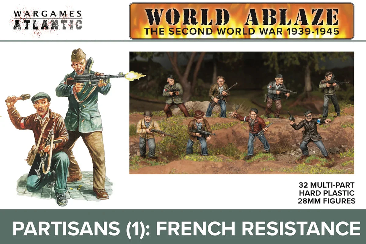 Partisans French Resistance 28 mm Scale Model Plastic Figures - Wargames Atlantic