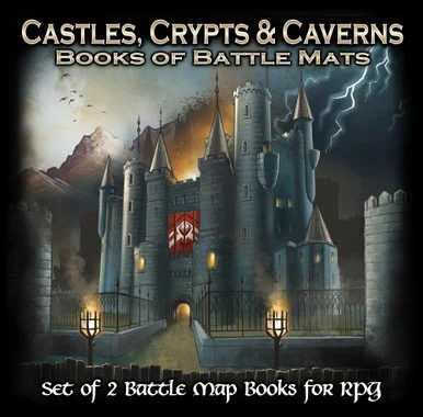 Loke Battle Mats 032 Castles, Crypts, and Caverns Books of Battle Mats 2 Book Set