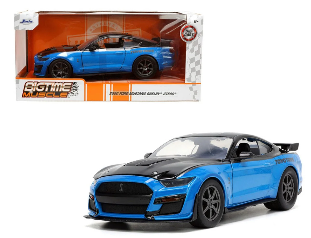 2020 Ford Mustang Shelby GT500 Blue 1:24 Diecast Model by Jada Toys - Miniature Motors