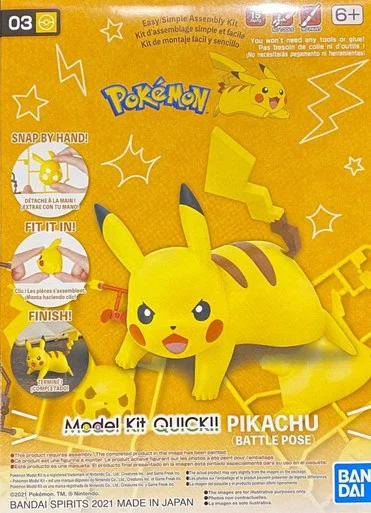 Bandai 2541924 Pokemon #03 Pikachu Battle Pose Model Kit Quick!