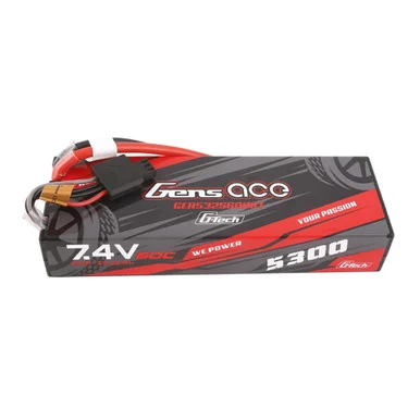 Gens Ace GEA532S60DGT 7.4V 5300mAh 2S 60C G-Tech Smart Hardcase LiPo Battery: Deans
