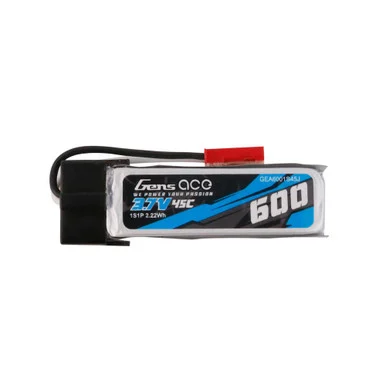 Gens Ace GEA6001S45J 3.7V 600mAh 1S 45C LiPo Battery: JST-RCY