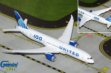 United Airlines Boeing 787-9 100 Years Reg: N61101 (Flaps Down) GJUAL2228F Scale 1:400