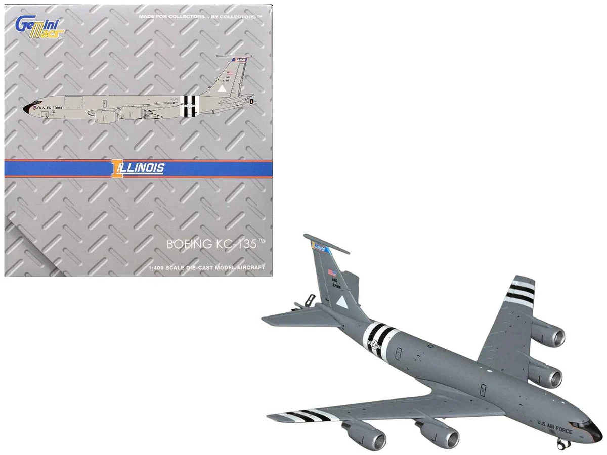 Boeing KC-135R Stratotanker Aircraft "Illinois Air National Guard" United States Air Force (63-7981) Gray "Gemini Macs" Series 1/400 Diecast Model Airplane by GeminiJets