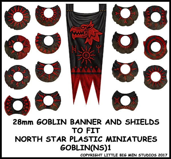 Oathmark Goblin Banner & Shield Transfers #1, 28 mm Scale - LBMS