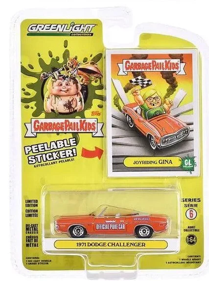 Greenlight Collectibles Garbage Pail Kids Series 6 – Joyriding Gina 1971 Dodge Challenger Convertible 1/64 Scale Diecast Model