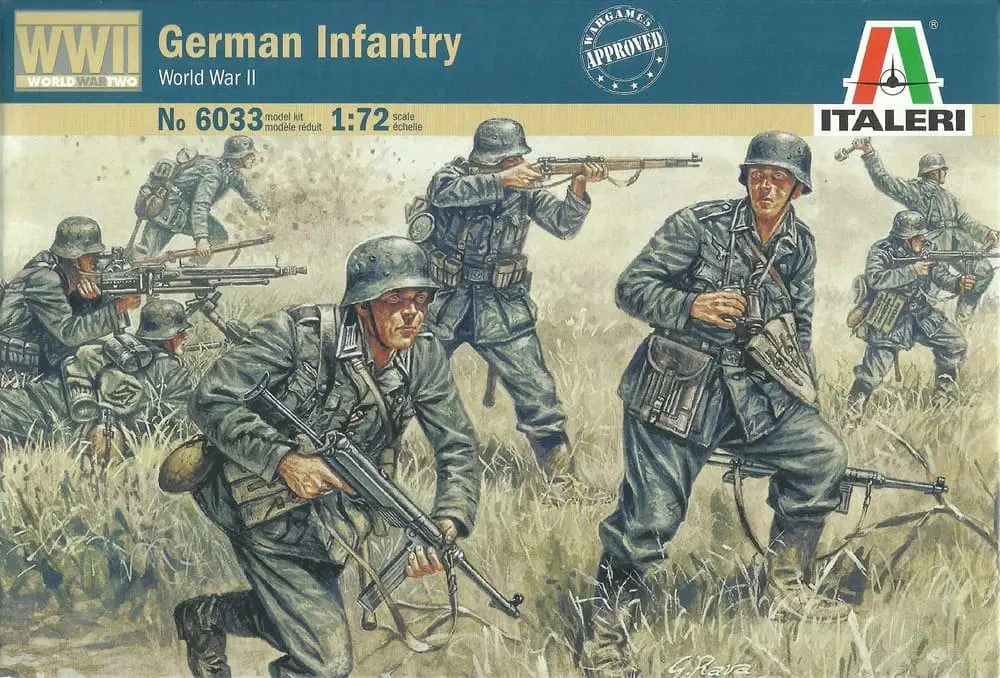 German Infantry WWII, 1/72 Scale Plastic Figures - Italeri