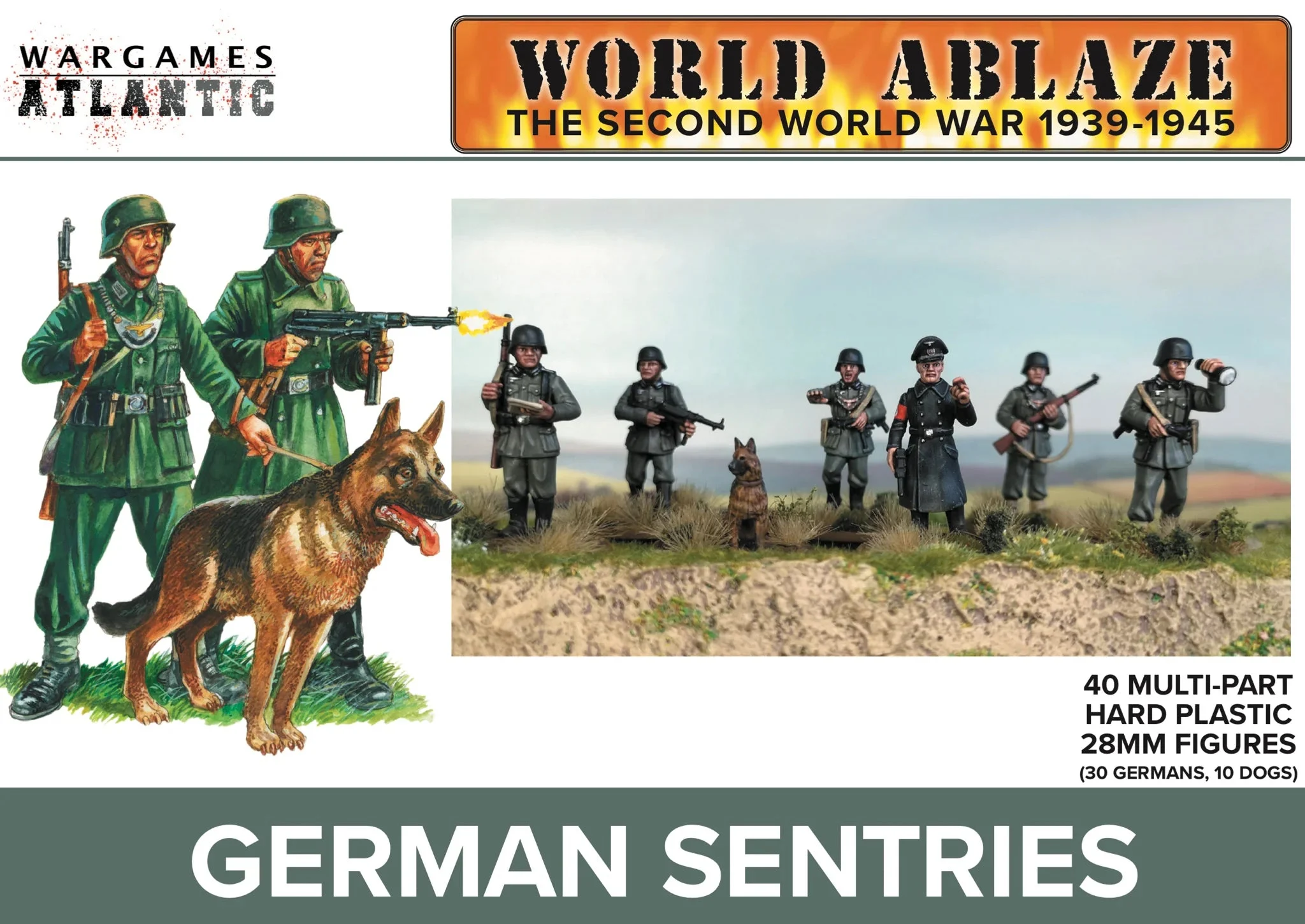 German Sentries, 28 mm Scale Model Plastic Figures - Wargames Atlantic