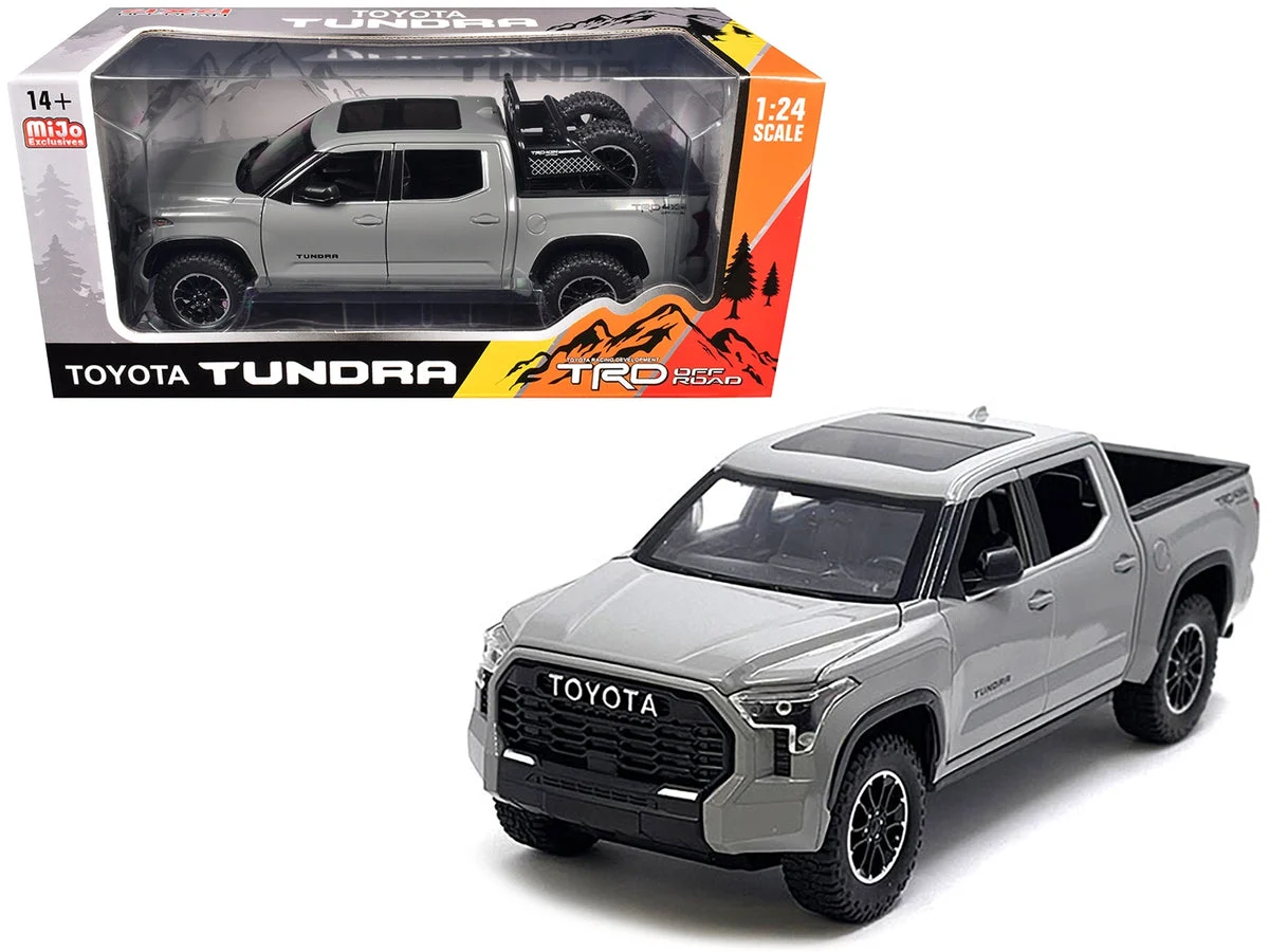 2023 Toyota Tundra TRD 4x4 Pickup Truck Cement Gray with Sunroof and Wheel Rack 1/24 Diecast Model Car - Unbranded