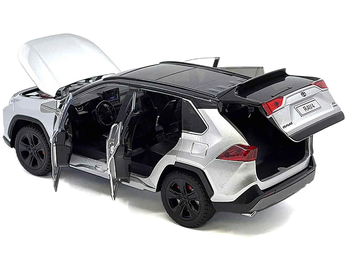 Toyota Rav4 Hybrid XSE Silver Metallic with Black Top and Sunroof 1/24 Diecast Model Car - Unbranded